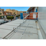 Garde corps fixe sur bac pour toiture-terrasse - Montant carré en acier galvanisé - Lisses aluminium - GM_3