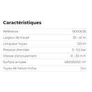 Enrouleur à turbine pour distribution d'eau sur 120 mètres