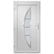 Vidaxl porte d'entrée blanc 108x200 cm pvc 3187865_3