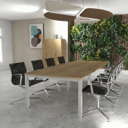 Table de reunion tempo 8-10 personnes - MOBEL LINEA - alu, 300, chêne veiné_3