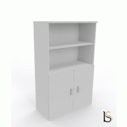 Armoire moyenne avec portes basses - Mobel Linea - 80, Blanc pastel_3