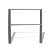 Bar3406 - Barrière urbaine en acier Saint Gervais avec potelet Ø76mm, main courante et sous-lisse en tube 40x27mm_3