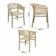 Fauteuils en corde naturelle tressée Florence - Lot de 2 - FU532 | Bolero_3