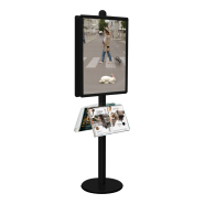 Présentoir Visual-Displays® GRIS double face - 2 cadres 60 x 80 cm et 2 étagères - METAL GRIS - Réf : 214607M_3