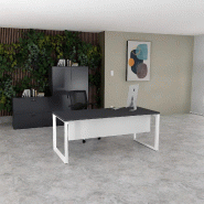 Bureau droit individuel Star - Mobel Linea - Blanc 9010, 140, Anthracite, Oui_0