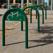 Support cycles universel et peu encombrant - TROMBONE - Acier Ø60 mm - Modèles standard ou avec tôle signalétique_3