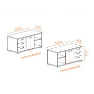 Bureau bench 2 personnes akka sur crédences avec cloisonnette_3