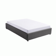 Lit coffre Dorres 160x200 cm - sommier relevable gris foncé avec grand espace de rangement_3