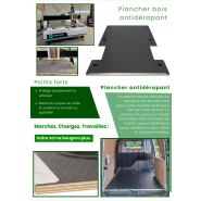 Plancher bois pour véhicule : Antidérapant, résistant aux charges lourdes, aux chocs et aux produits de chantier