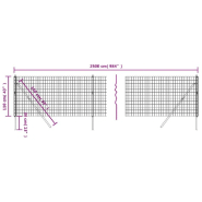 Vidaxl clôture en treillis métallique anthracite 1,1x25 m 154202_3