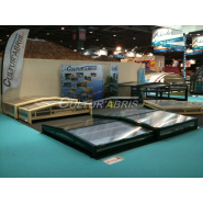 Abride  piscine plat, télescopique - toiture 2 pans - Moorea 3 / Cultur'Abris_3