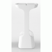 Table mange-debout intérieur/extérieur Karla - Sokoa - Blanc, Avec plateau verre_3