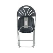 Olga M2 - Chaise pliante en plastique gris/gris - Vif Furniture - extérieure et empilable_3