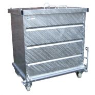 Benne à fond ouvrant - tôlé ou grillagé - capacité 500 à 2000L - fabrication française_3