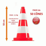 PACK 50 cônes 50 cm non rétro film blanc_3