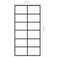 Vidaxl porte coulissante verre esg et aluminium 102x205 cm noir 151019_3