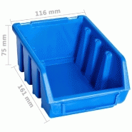 Vidaxl bacs de rangement empilables 20 pcs bleu plastique 146284_3