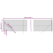Vidaxl clôture à mailles losangées argenté 2x25 m 154014_3