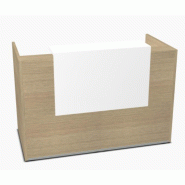 Comptoir d'accueil lumineux pour 2 personnes TERA  - MDD - 106, Chêne Canadien, Blanc mat_3