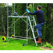 Échafaudage extérieur semi-pro - aluminium - Hauteur plancher 0,50m à 1,40m - Roues increvables - Centaure - Réf 872207_3