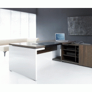Bureau de direction Mito sur crédence - MDD - 200, Blanc, Sycomore foncé_0
