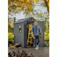 Abri jardin résine aspect bois Darwin 46 - 2,2 m² - Gris_3