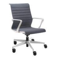 Fauteuil pour salle de réunion/conférence - DYNAMICA : design élégant, piètement plat 4 branches sur patins_3