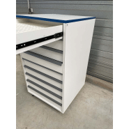 Meuble d'occasion de laboratoire avec tiroirs - 9 tiroirs sur pieds métal - ATEX - P21091156_3