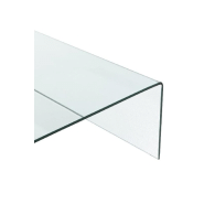 Table basse carrée Mainty en verre trempé transparent - design moderne - 100x100x37 cm - capacité 50 kg_3