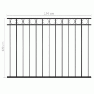 Vidaxl panneau de clôture acier 1,7x1,2 m noir 146318_3