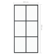Vidaxl porte coulissante verre esg et aluminium 102x205 cm noir 151013_3