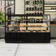 Vitrine réfrigérée de présentation avec service-arrière (l200 x p72 cm) avec éclairage led et 2 étagères_3