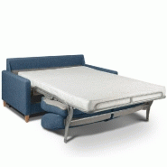 Canapé convertible OGGETTO - Matelas 16 cm - Système express - Sommier à lattes 160 cm - Renatonisi - Tweed bleu azur_3