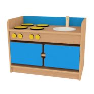 Combi cuisine avec portes - boutons et feux décor jaune - JI.IC14 - pour crèche et collectivité_3