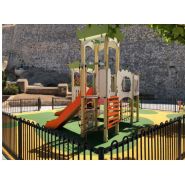 3822 - Structure pour aire de jeux - Transalp - Mon Château 3 tours avec filet, toboggans et panneaux ludiques_3