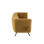 Canapé lounge Marianah ocre - style contemporain en velours capitonné - L207 x H78 x P82 cm_3