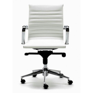 Fauteuil de Direction Bas Dossier LEO - Noir ou Blanc - Référence 7652 FR206 - Mécanisme basculant et réglable_3