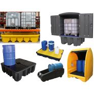 Bac de rétention en polyéthylène pour 4 fûts de 220L - rétention 250L - référence BRPN 4F-250_3