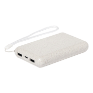 Power bank écologique en paille de blé - chargeur solaire intégré - charge rapide 15W - batterie 5000 mAh_3