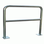 Barrière acier galvanisé Ø 40 mm à platine - finition grise, longueur 1 000 à 2 000 mm - 2000 / Oui_3