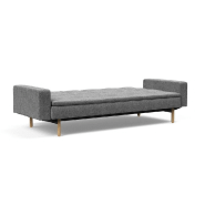 Canapé design Dublexo Stem avec accoudoirs - convertible lit 115x210 cm - pieds chêne - tissu Twist Charcoal_3