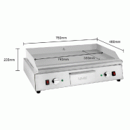 Plancha électrique en chrome double zone L 790 mm - Buffalo - JE876_3