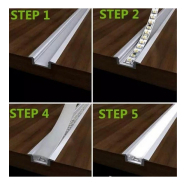 Profilé aluminium encastré 2m avec diffuseur opale - Référence PROFALENC_3