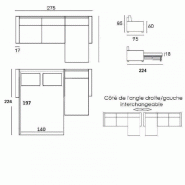 Canapé d'angle réversible MASTER EXPRESS - Couchage 140 cm à lattes RENATONISI - Microfibre taupe_3