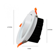 Downlight LED encastré 25W - orientable 120º - design moderne - réf DOGP25W6K_3