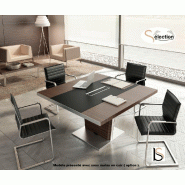 Table de réunion carrée série X10 - Officity - Noyer américain_0