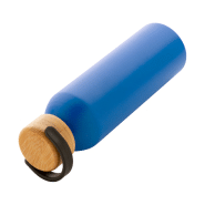 Bouteille en aluminium - 600 ml - Couvercle en bambou - Couleur bleu_3