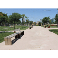 Banc public Gavarres UM311RD - acier Corten 8mm et lattes en bois traité classe IV_3