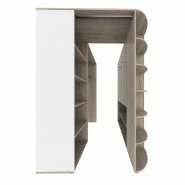 Armoire dressing d'angle Volverine chêne/blanc - 2 portes accordéon - Nombreux rangements_3