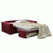 Canapé-lit convertible Dreamer Express - Sommier à lattes 140x197 cm - Matelas 16 cm en mousse haute résilience - Tissu Tweed rouge_3